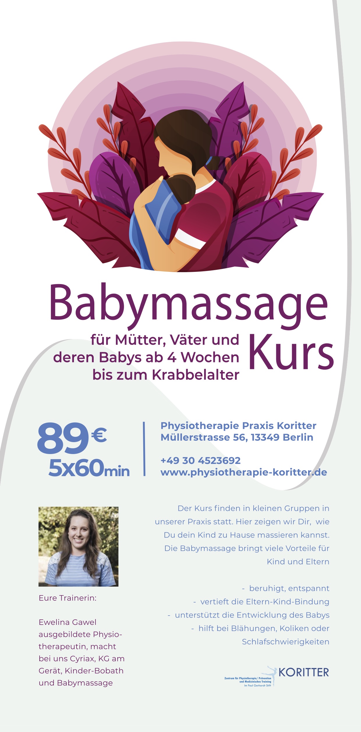 Babymassage-Kurs in der Physiotherapie Koritter in Berlin-Wedding